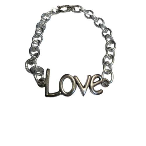 Silver Oval Link LOVE Fashion Bracelet