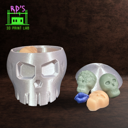 Metallic Silver 3d Skull With Gothic Wax Melts