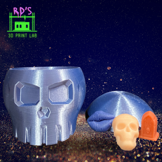 Metallic Blue 3d Skull With Gothic Wax Melts