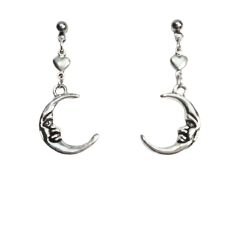 SMILING CRESCENT MOON EARRINGS