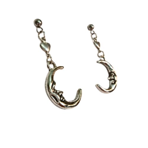 SMILING CRESCENT MOON EARRINGS