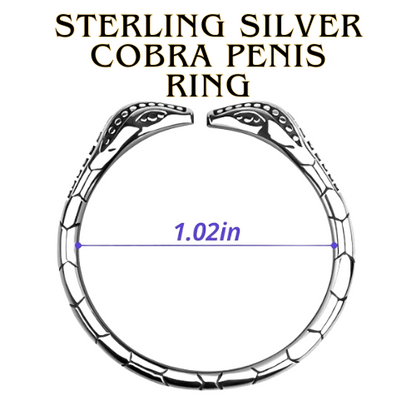 Sterling Silver Cobra Penis Ring