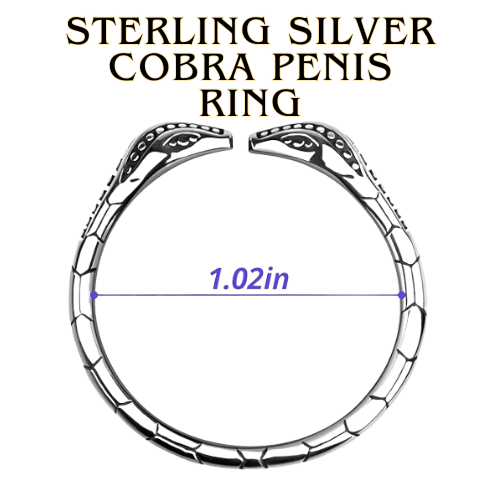 Sterling Silver Cobra Penis Ring
