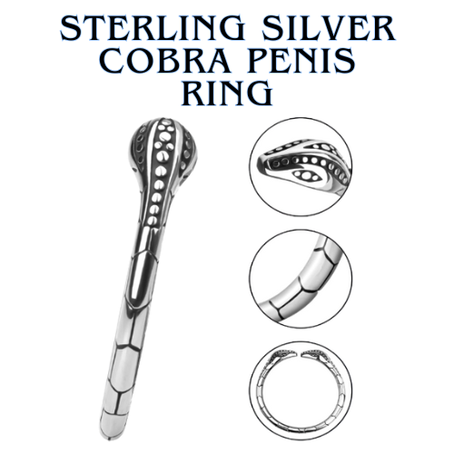Sterling Silver Cobra Penis Ring
