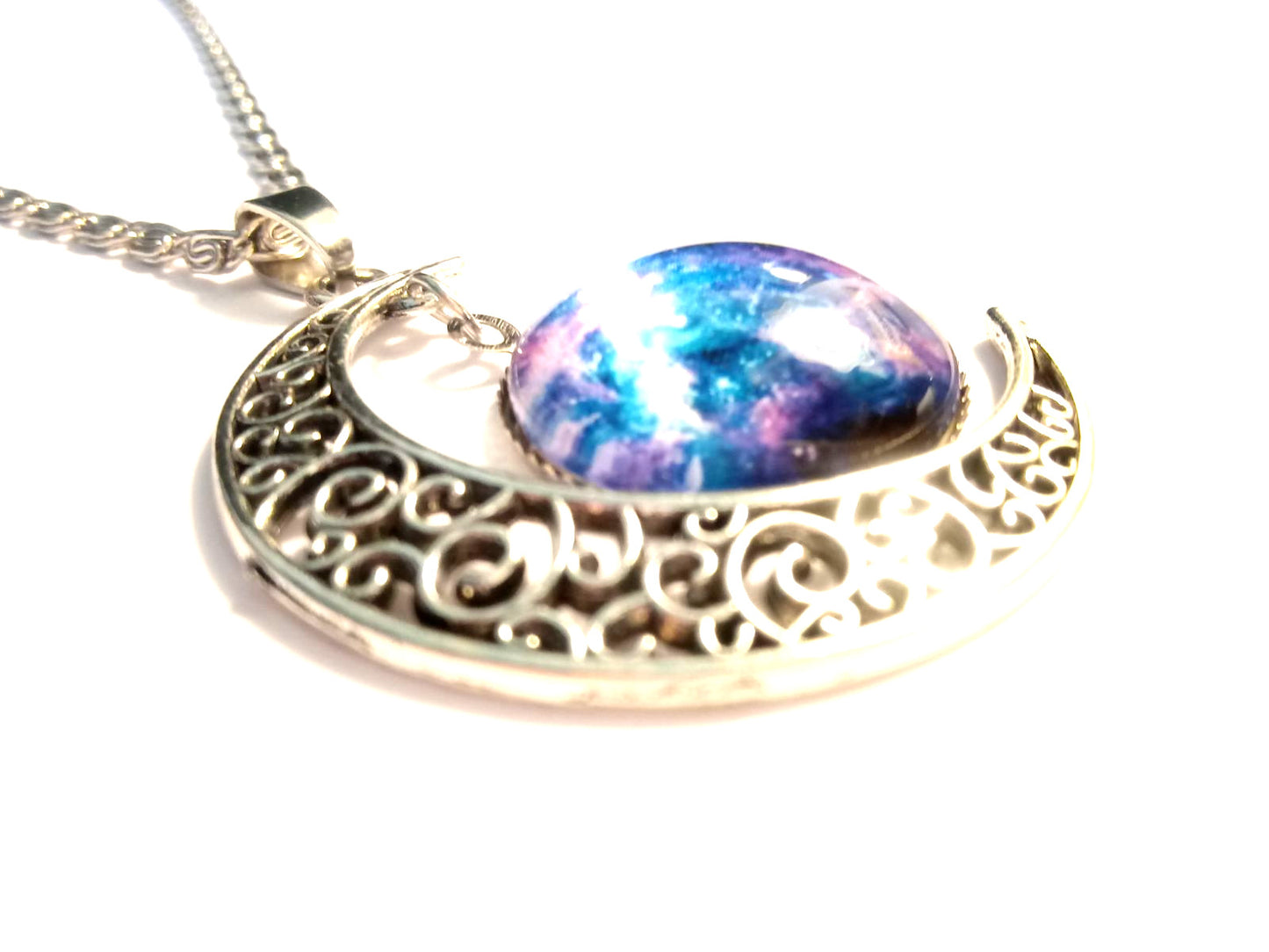 Sun And Moon Galaxy Silver Necklace