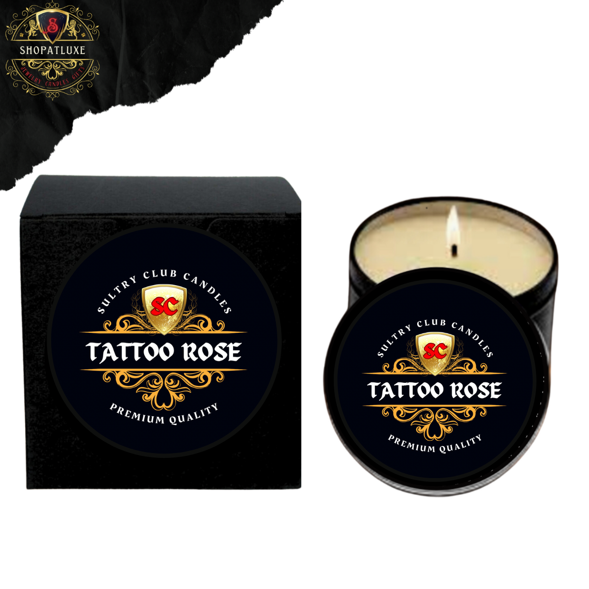 TATTOO ROSE VEGAN CANDLE