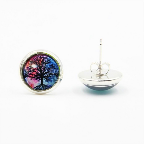 Trees In Nature Glass Post Earrings