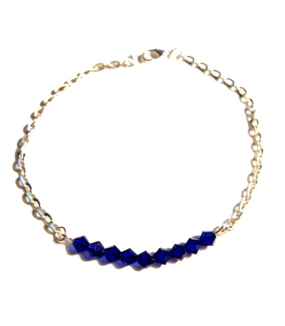 Thin Blue Line Silver Link Bracelet