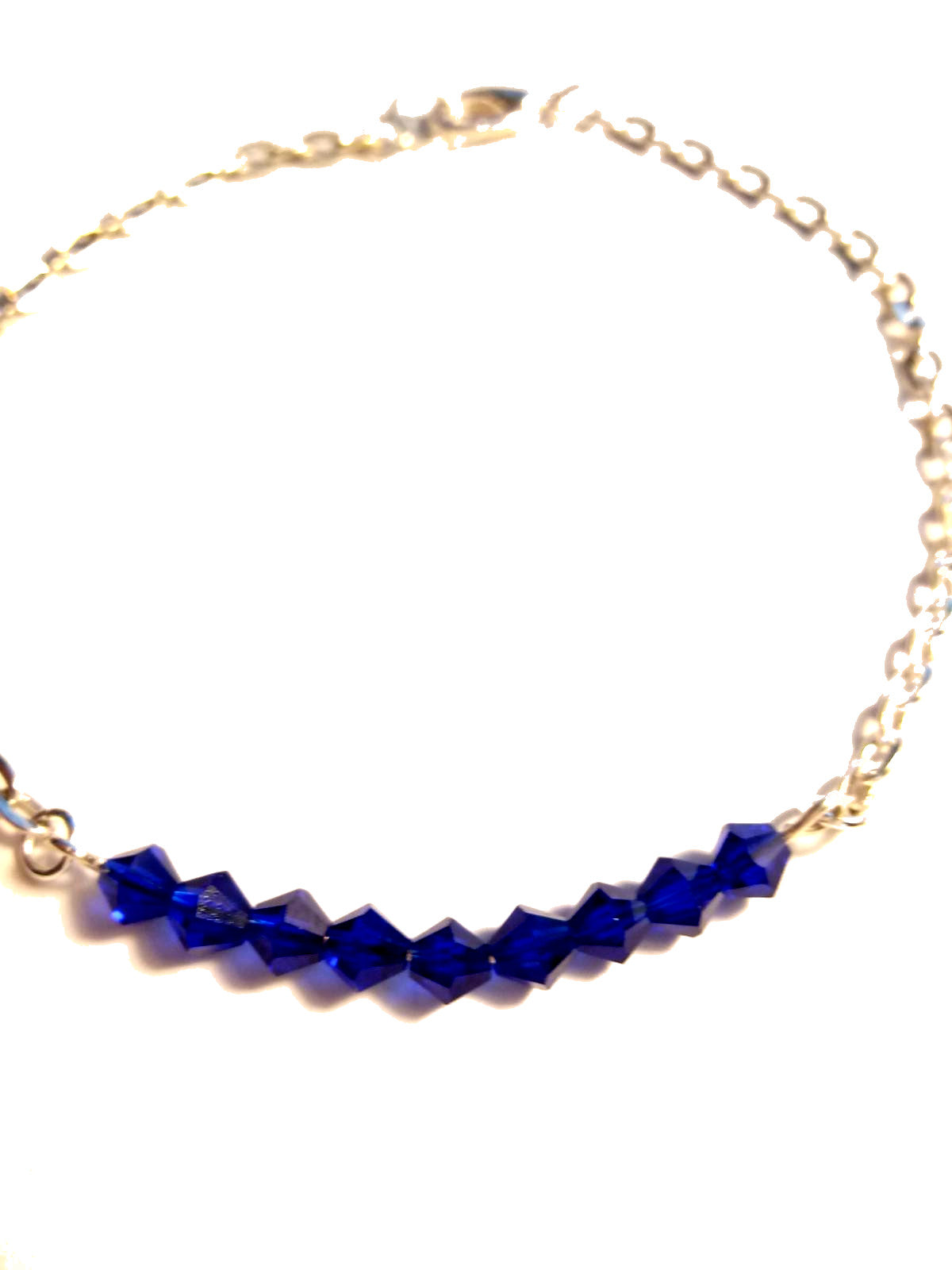 Thin Blue Line Silver Link Bracelet
