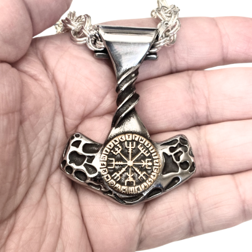 Viking Thor's Hammer With Mens Heavy Chain