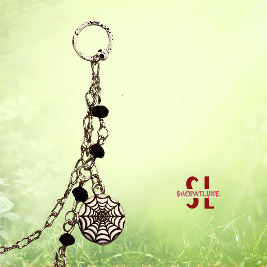Crystal Beaded Ear Cuff And Captive Ring With Spider Charm