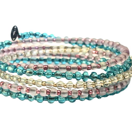 TRANS VISIBILITY BEADED WRAP BRACELET