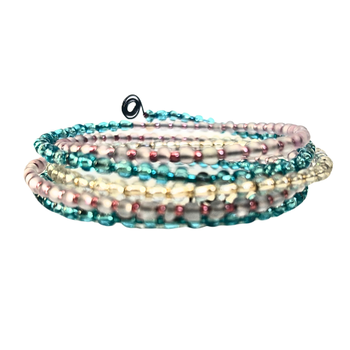 TRANS VISIBILITY BEADED WRAP BRACELET