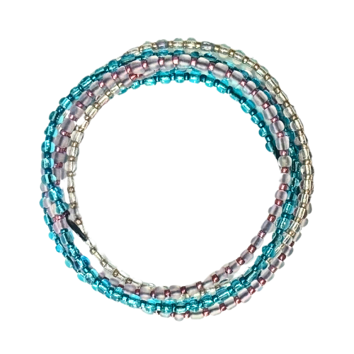 TRANS VISIBILITY BEADED WRAP BRACELET