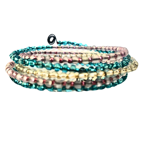 TRANS VISIBILITY BEADED WRAP BRACELET