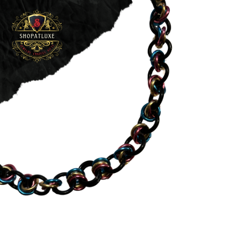 Trans Pride Stretch Chainmail Necklace