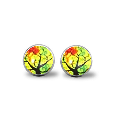 Tree Silhouette In April Earrings