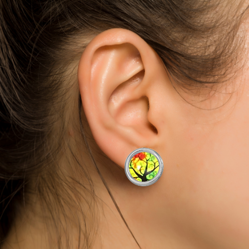 Tree Silhouette In April Earrings