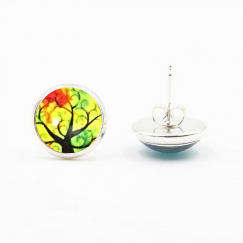 Tree Silhouette In April Earrings