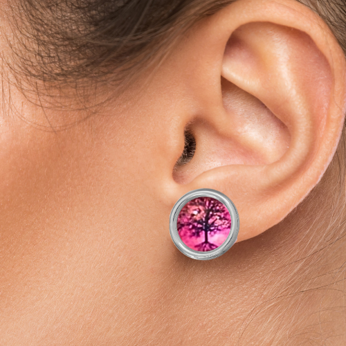 Trees In Sunset Glass Post Earrings