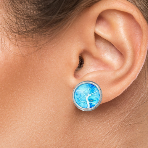 Trees In Nature Glass Post Earrings