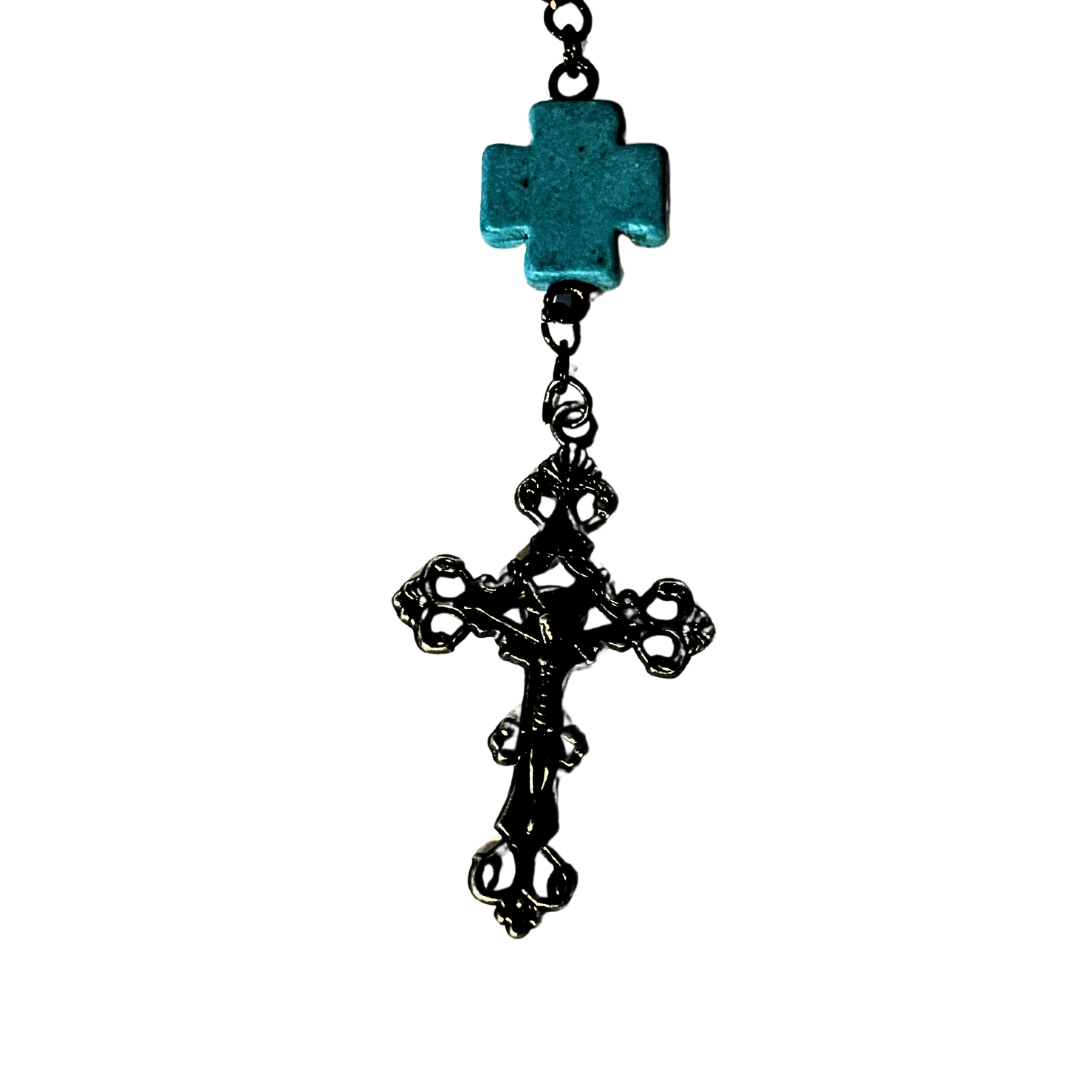 Turquoise And Black Youth Rosary