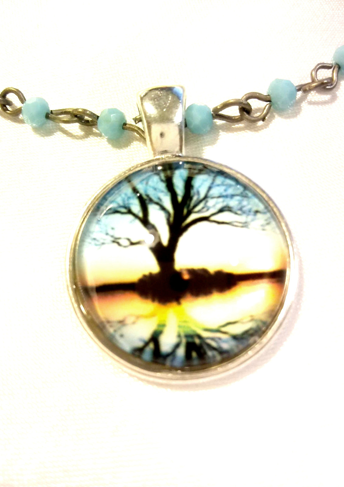 Turquoise Beaded Tree of Life Bracelet