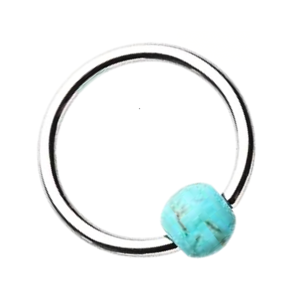 Turquoise Stone Ball 16G Captive Bead Ring