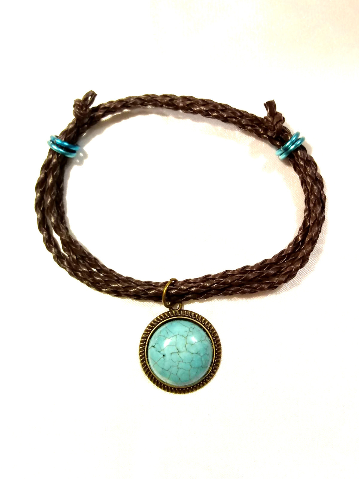 Turquoise Vegan Leather Wrap Bracelet