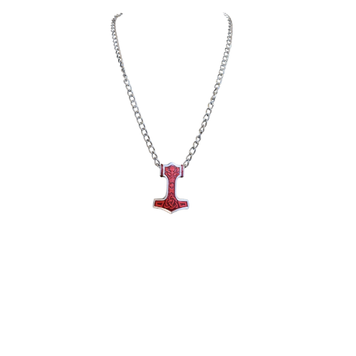 Thor's Hammer With Mens Cuban Link Chain