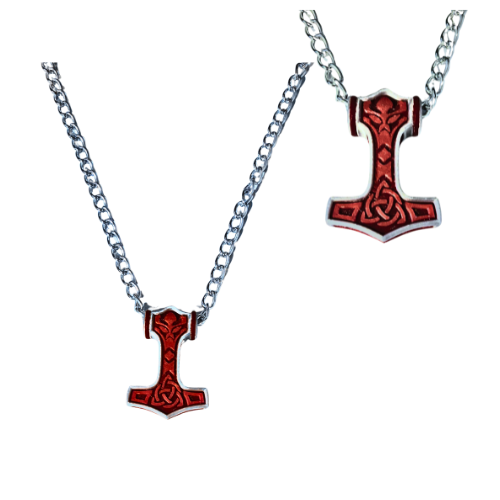 Thor's Hammer With Mens Cuban Link Chain