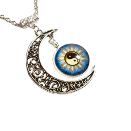 Yin Yang Air Element Moon Necklace