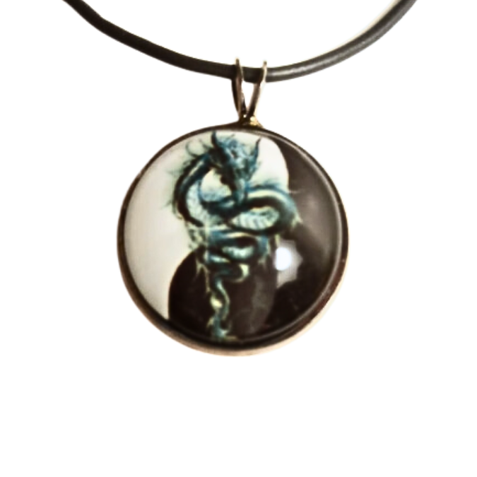 Yin Yang Dragon Graphic Necklace