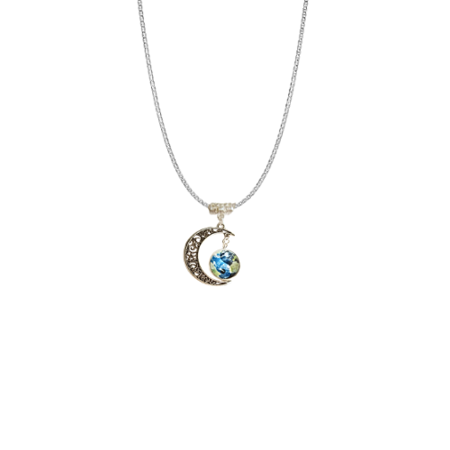 Yin Yang Earth Element Moon Necklace