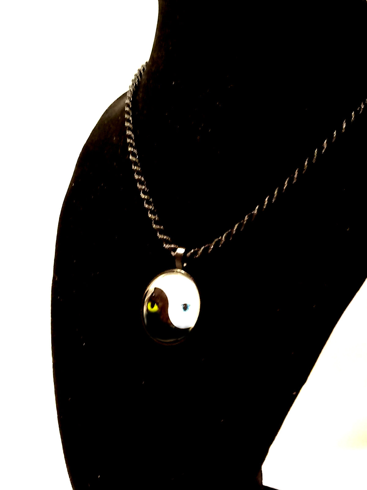 Yin Yang Twisted Kitty Choker Necklace