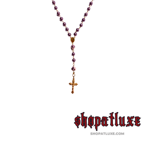 Frosted Purple Hand Beaded Rosary