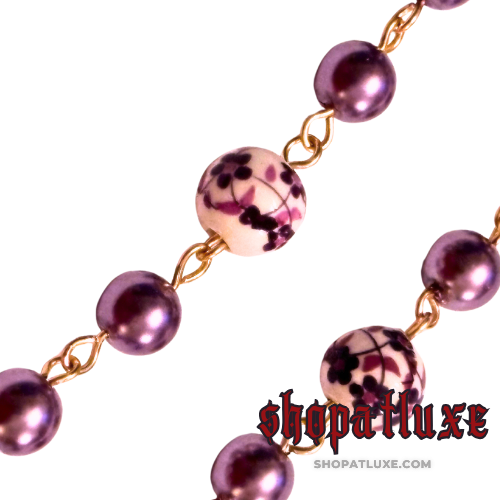 Frosted Purple Hand Beaded Rosary