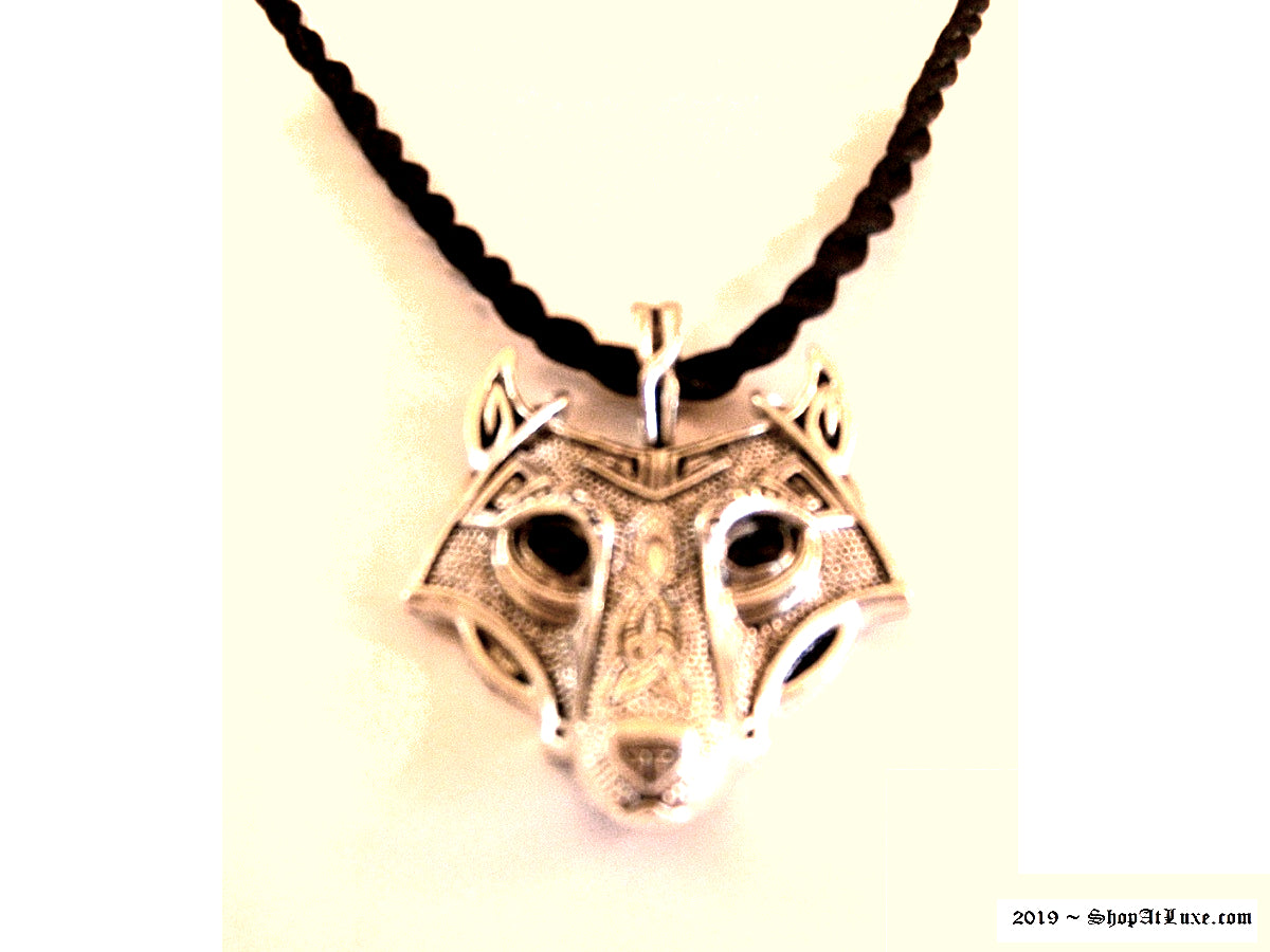 Silver Viking Nordic Wolf Necklace