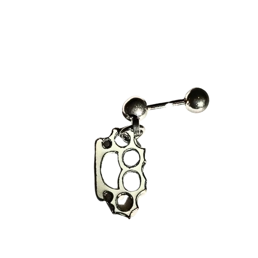 18g Helix Barbell With White Brass Knuckles Charm