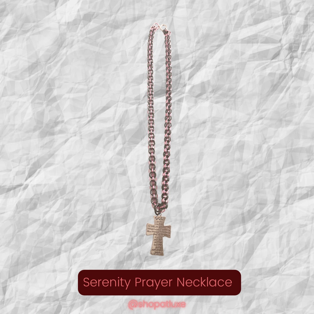 Serenity Prayer Cross Necklace