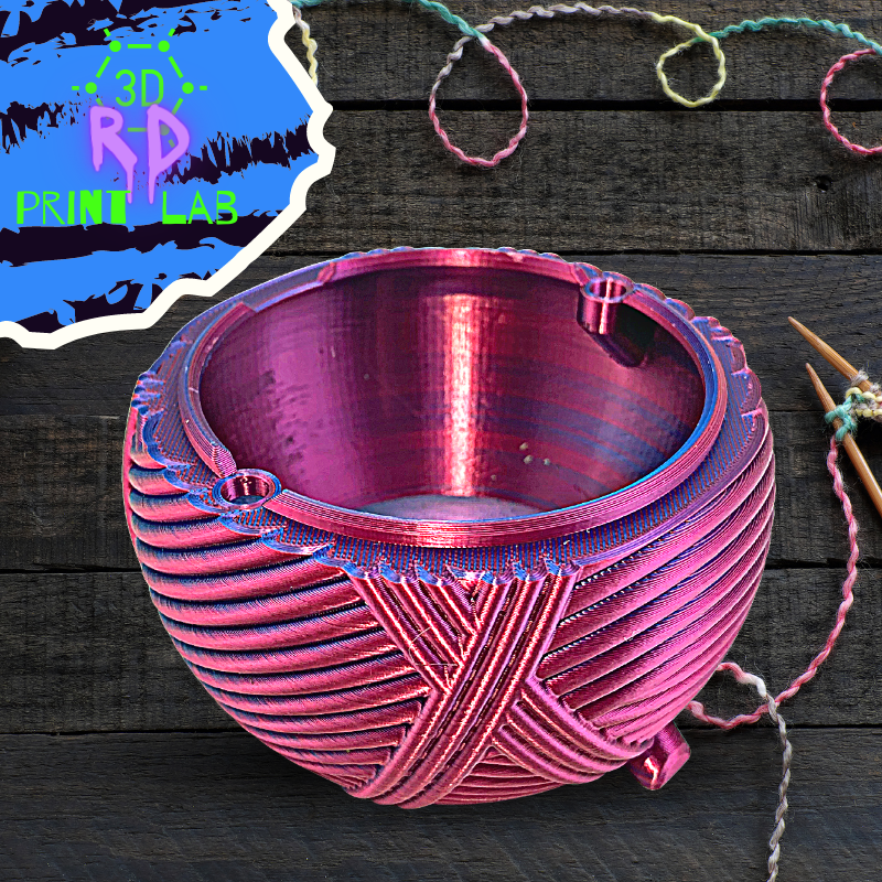 ADORABLE YARN BOWL WITH COVER 3D PRINT
