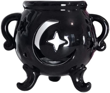 Killstar Cauldron Stars Moon Gothic Ceramic Oil Burner Wax Warmer