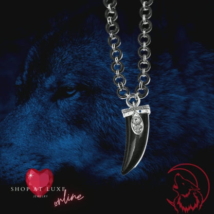 Into The Wild Enamel Wolf's Tooth Necklace
