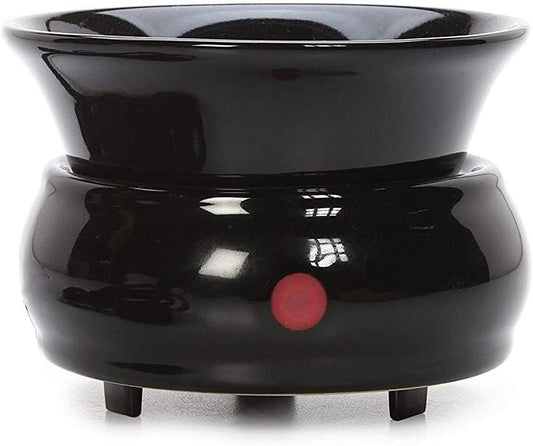 Hosley Black Color Ceramic Electric Fragrance Candle Wax Warmer. Ideal for Spa and Aromatherapy. Use Brand Wax Melts Cubes Essential Oils and Fragrance Oils