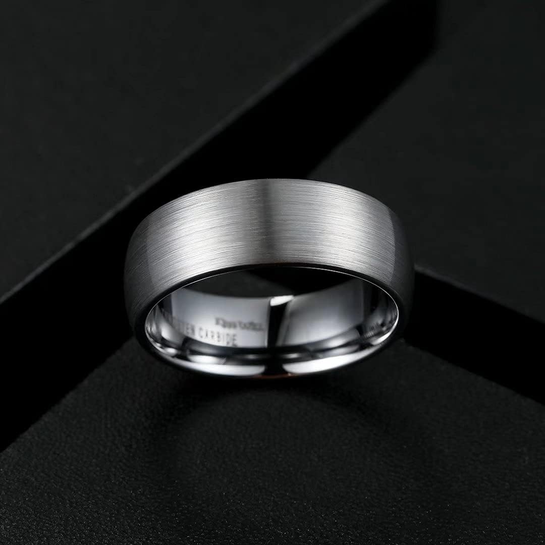 King Will Basic 3MM/5MM/7MM/9MM Silver/Black Titanium Ring Wedding Band for Men Women Brushed/Matte Comfort Fit Couple Ring