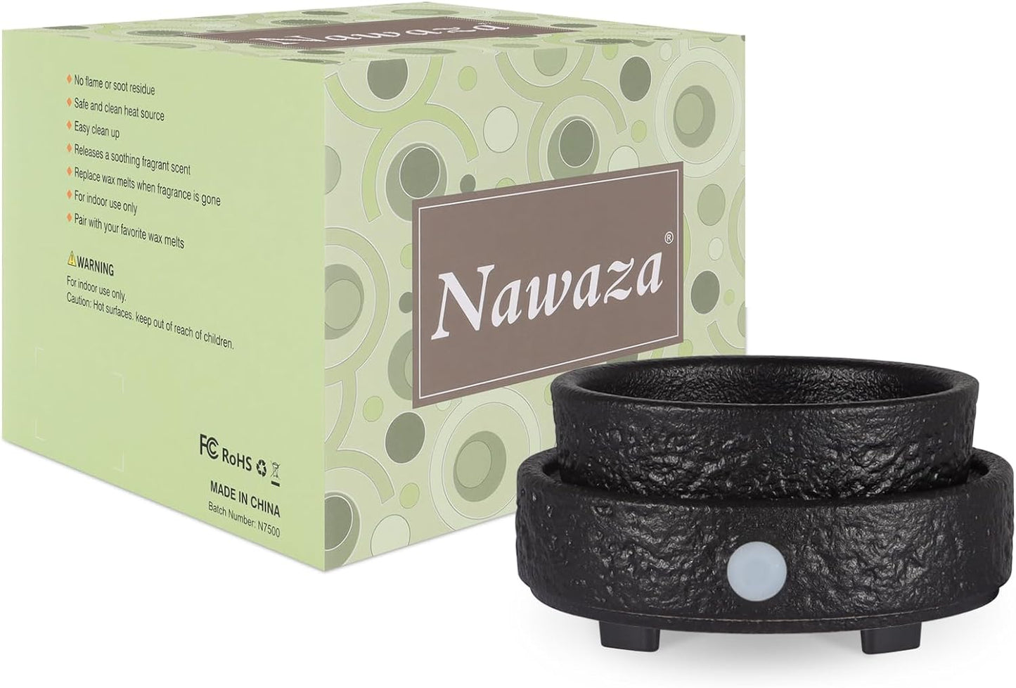 nawaza Ceramic Wax Melt Warmer Fragrance, 3 in1 Electric Candle Wax Warmer，Scented Wax Melt Wax Cubes Melter Fragrance Warmer for Home,Office,Gift(Black)…