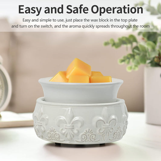 nawaza Candle Wax Melt Warmer Ceramic Wax Warmer 3-in-1 Scented Wax Fragrance Melter for Electric Wax Burner Wax Melter as Gifts for Moms Grandma Women Girls