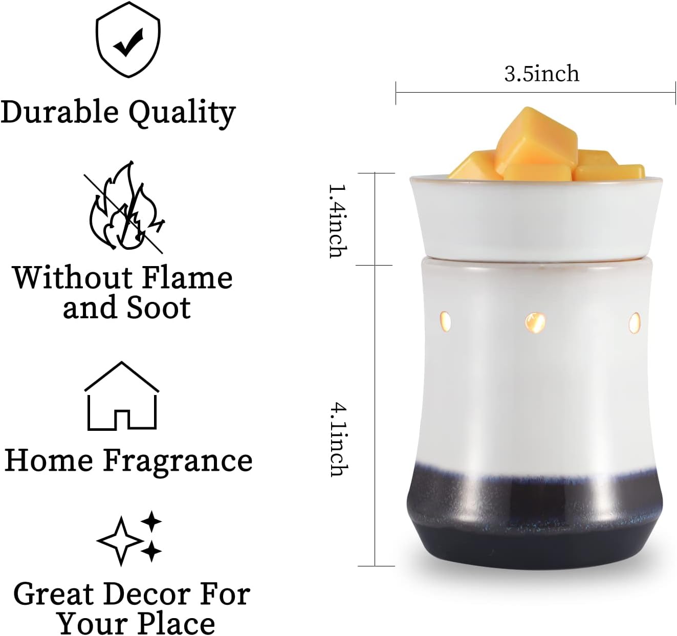 Metal Wax Warmer Electric,Wax melt Warmer,Candle Wax Burner, Candle Warmer,Candle Melter,for Home Office Décor and Gifts for Holiday（Moon/Flower Fairy）…