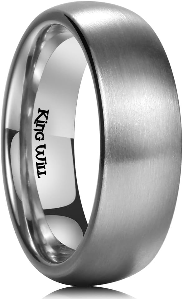 King Will Basic 3MM/5MM/7MM/9MM Silver/Black Titanium Ring Wedding Band for Men Women Brushed/Matte Comfort Fit Couple Ring