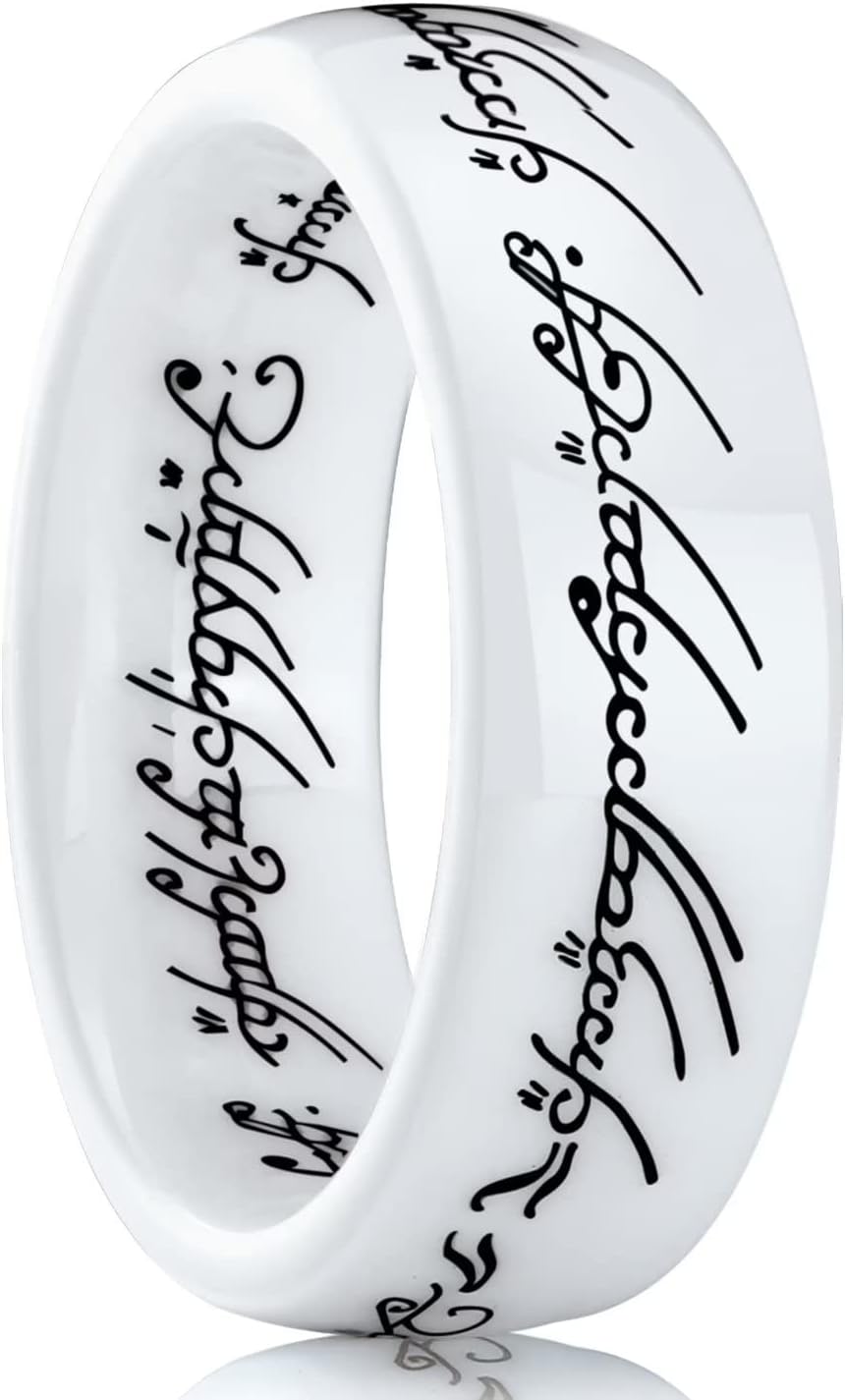 King Will 6mm 7mm White Lord Rings Ceramic Ring One Ring of The Rings –  shopatluxe.online